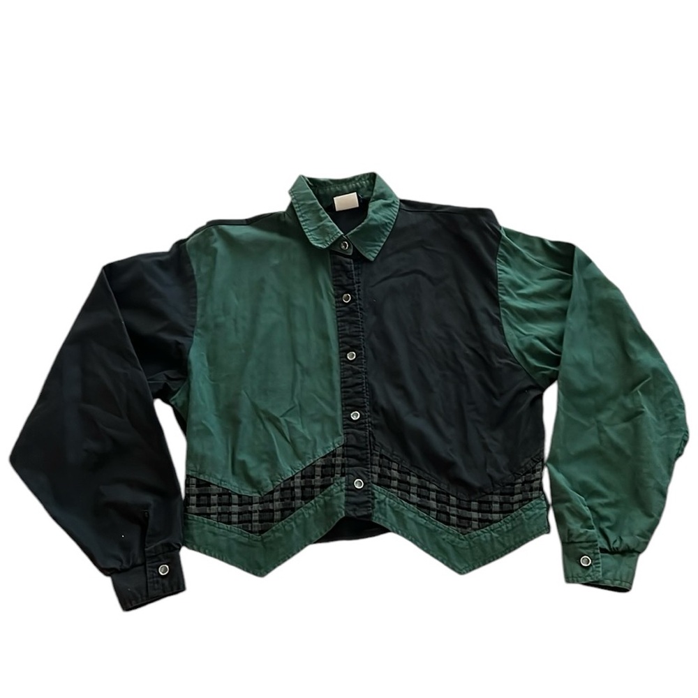 Vintage Roper Green and Black Western Top Size L